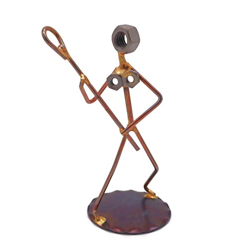 Lacrosse Lady Collectible Handmade Metal Art Figurine, Desk Accessories, Trophy, Boss Gift, Home Office Décor, Collectible Figures