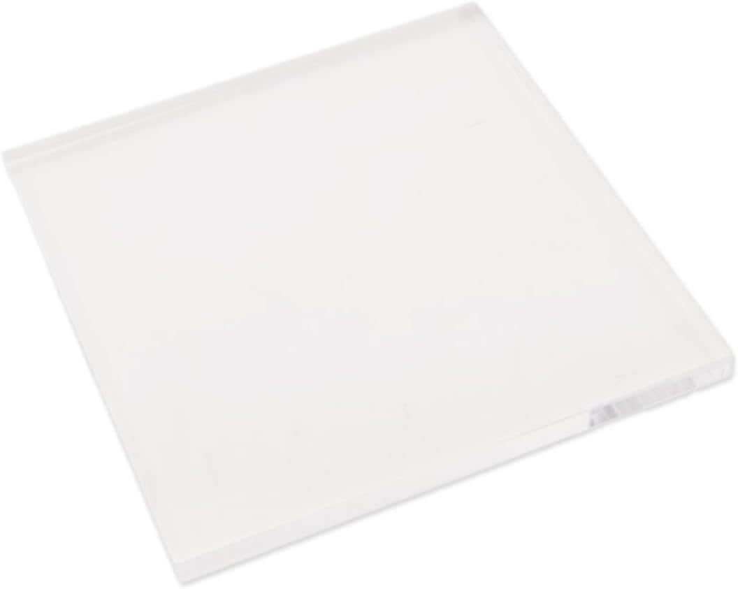 Lurrose Acrylic Stamping Block with Square Handle for Crafting Clear Stamping Pad for Scrapbooking Journals Invitations and More Easy to Clean Comfortable Grip