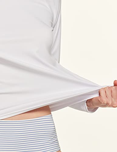 Tsla Women's Upf 50+ Long Sleeve Rash Guard Swim Shirts, Uv Protection Sun Shirts, Regular-Fit Quick Dry Water Shirts, Sun Block Long White, Large #TOP6