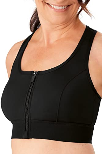 Amoena Women's Zip Front Medium Support Pocketed Sport Bra