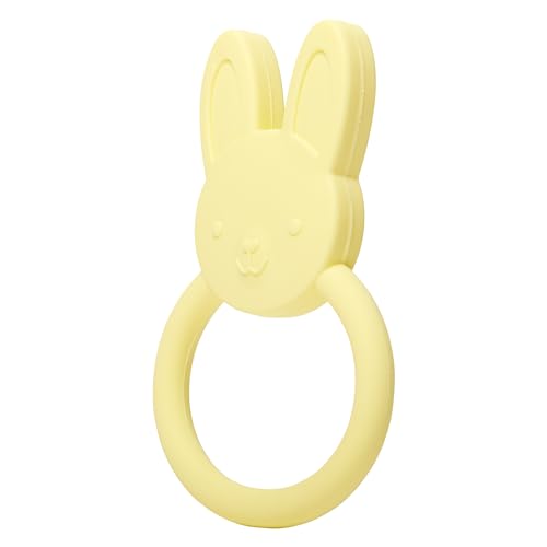 Image of C.R. Gibson BPA-Free Silicone Baby Teether, 4.25 inch x 3 inch, Bunny | 100% food-grade, Easy-grip ring, Raised texture, Lightweight, Supports sensory exploration