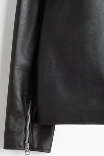DRIP SPOILER Men's Black Faux Leather Jacket - Image 3
