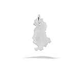 Albania mapa colgante en plata 925