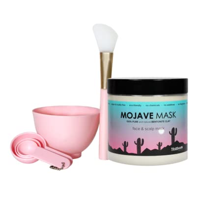 Babe Waves Trademark Beauty Mojave Mask With Facial Set, Clay Face Mask With 100% Bentonite Clay for Ultimate Skin Care, Natural Face Cleansing Treatment, Facial Mask With Accessories Included