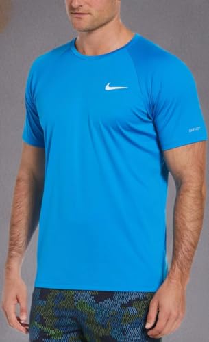 Nike Men's Dri-FIT UPF 40+ Hydroguard (US, Alpha, Small, Regular, Regular, Light Blue)3