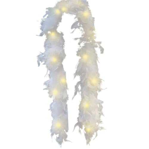 Luces de Hadas de Plumas Artificiales LED de 2M guirnaldas de Plumas Blancas de Navidad Cintas de. 