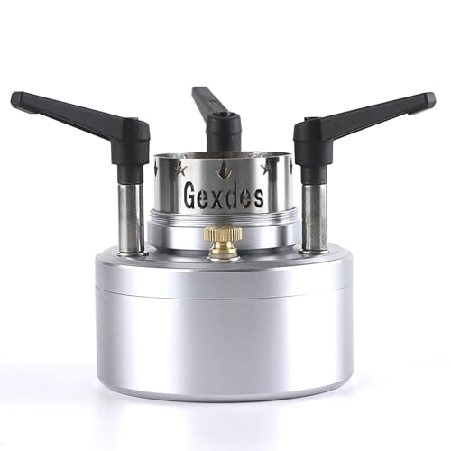 Fornello ad alcool, fornello ad alcool da 200 ml per campeggio, mini con paravento - Bruciatore a getto portatile argento per esterni, escursionismo, zaino in spalla e uso di emergenza