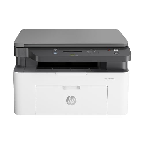 Image of HP Laser MFP 136w, Wireless, Print, Copy, Scan, 40-Sheet ADF, Ethernet, Hi-Speed USB 2.0, Up to 21 ppm, 150-sheet Input Tray, 100-sheet Output Tray, 10,000-page Duty Cycle, Black and White, 4ZB86A