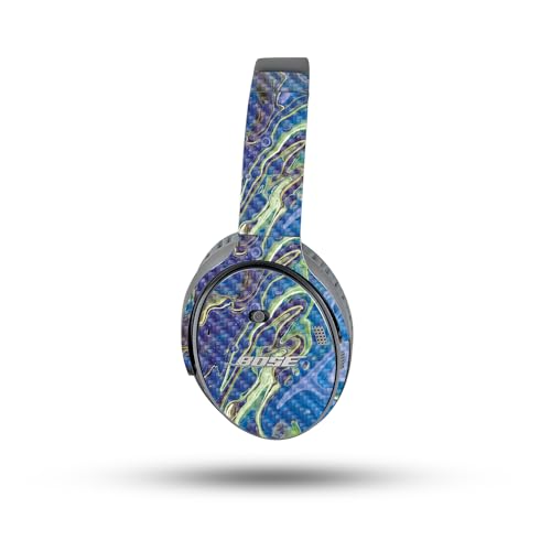 Image of MightySkins Carbon Fiber Skin Compatible with Bose QuietComfort 35 II Headphones - Blue Pour | Protective, Durable Textured Carbon Fiber Finish | Easy to Apply, Remove, and Change Style