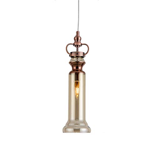 Suspension rétro verre et métal luminaire d'ambiance poétique