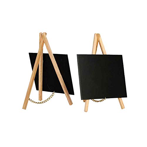 Lot De 4 Mini Chevalets Avec Toile De 6,5 X 6,5 Cm - Chevalets En Bois