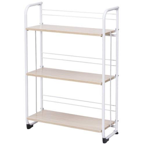 King77777 3-Tier Folding Shelves Storage Utility Standing Rack Suitable for Kitchen, Office, Garage