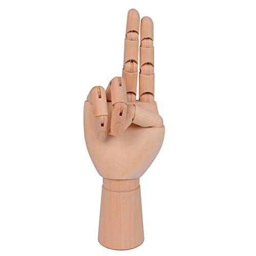 Baitaihem 2 Pack Wood Artist Drawing Hand Manikin Articulated Mannequin With Wooden Flexible Fingers 7 Inch Left And Right Hand #TOP2