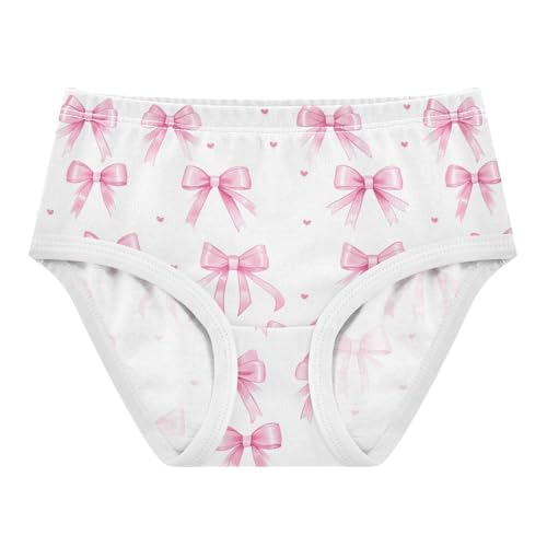Wusikd Pink Bows 3 Girls' Underwear Cotton Girls Briefs Soft Toddler Underwear 2T