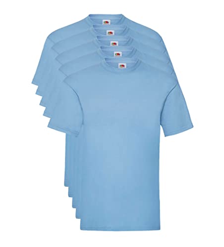 T-Shirt Homme anti-déformation lot de 5 col rond bleu ciel xl