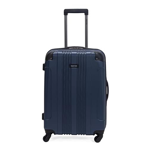 Image of Kenneth Cole REACTION Out of Bounds Lightweight Hardshell 4-Wheel Spinner Luggage, Naval, 24-Inch Checked