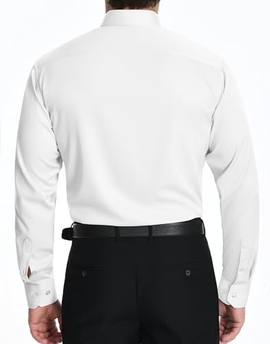 LUPURTY Dress Shirts for Men Long Sleeve Regular Fit Button Down Shirt Stretch Wrinkle Free Business Formal4