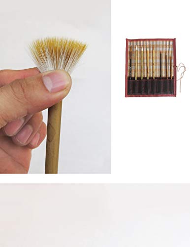 Mb Product Name: Shanlian Hubi Claborate-Style Painting Writing Brush Watercolor Chinese Calligraphy Brush Set Kanji Japanese Sumi Painting Drawing Brushes 8 Piece/Set+Roll-Up Bamboo Brush Holder #TOP2