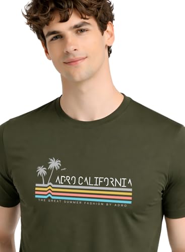 T-shirt élégant beige de plage en coton haut de gamme avec graphisme rétro California