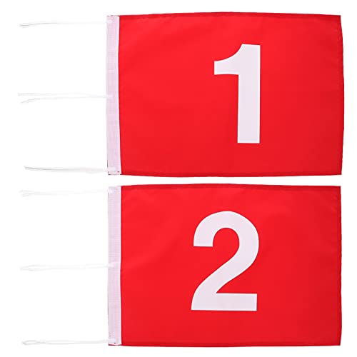 Homoyoyo Golf Custom Flag Detachable Flag 2 Pcs Numbered Flag with Securing Strings Putting Green Flags Polyester Pin Flags for Outdoor Red Practicing Flag Outdoor Flag Custom Flag Custom Flag