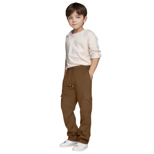 Boys' Casual Sports Sweatpants Big Kids' Clothes Comfortable Active Pants Jogger Sweatpants Warm Solid Running