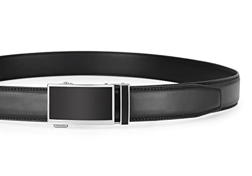 Image of Lingli Men's Belt,Ratchet Dress Belt with Automatic Buckle Brown /Black-Trim to Fit-35mm wide