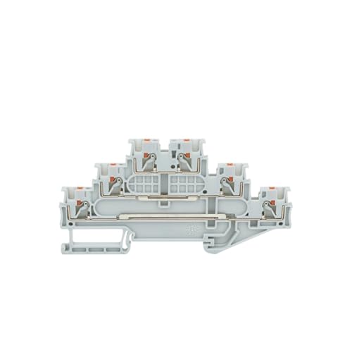 5Pcs PT1.5/S-3L Three Level Push In Terminal For 1.5 Mm2 3 Layer Wire Connectors Electric Din Rail Block PT .5-3L(PT1.5-3L-gray)