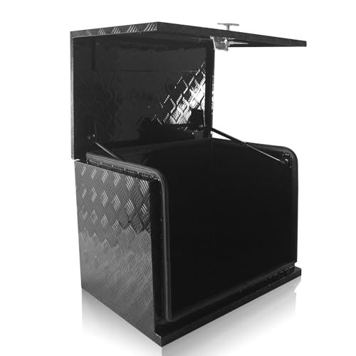 Fsehyue 29.5x19.7x21.7 Inch Aluminium Generator Toolbox Heavy Duty Generator Storage Box Sealed waterproof with Lock and Keys suitable for RV Garage Black