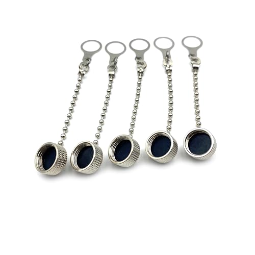 5 piezas tapa de polvo GX12 metálica con cadena miniatura 4