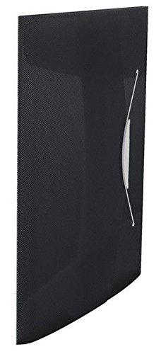 Vivida - Cartellina a 3 alette, formato A4+, in polipropilene, con chiusura elastica, colore: nero