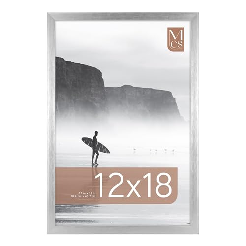 Image of MCS Foundation 12x18 Poster Frame Traditional Silver, Vertical & Horizontal Wall Hanging Large Picture Frame for Photos, Posters & Art Prints (1-Pack)
