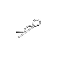 sourcing map 50 Stück Federsplint Clip Stecknadeln R Förmiger Federstecker 1.2mm Draht Kohlenstoffstahl 21mm Länge Anhänger Traktor Mäher Verschluss Hardware Silber Ton