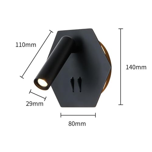 Aplique de pared de cabecera de 8 W con focos ajustables y cómodo interruptor integrado 3