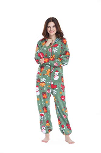 XMASCOMING Women's & Men's Hooded Fleece Onesie Pajamas Merry Xmas Size US XXL - Image 3