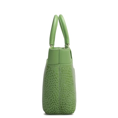 Image of Da Milano Genuine Leather Green Satchel (Small)