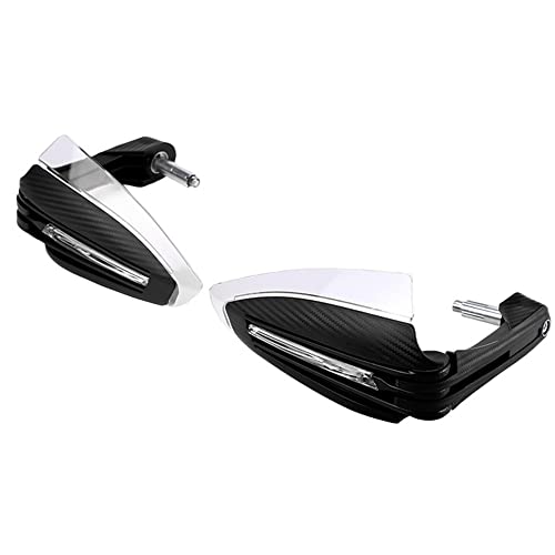 TOTMOX Protège-main de moto tout-terrain, protège-main de moto avec lumière tournante LED pour guidon de 2,2 cm, ajustement universel, feux de circulation...
