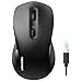 TECKNET Bluetooth Maus, PC Maus Kabellos, Wiederaufladbar Computer Maus 4800 DPI, (BT 5.0/3.0+2.4 GHz) Ergonomische Silent Wireless Mouse, Funkmaus für Laptop, Mac OS, Android, Windows, Schwarz