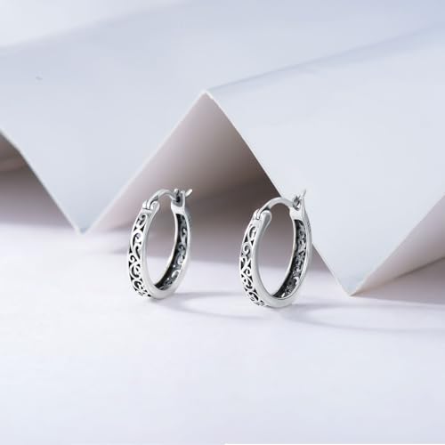 Sterling Silver Hoop Earrings Small Hoop Sun/Leaf/Triangle Huggie Earrings for Women Hypoallergenic3