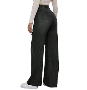 パンツ black damaged wide jeans opium Opium Baggy Jeans - Etsy