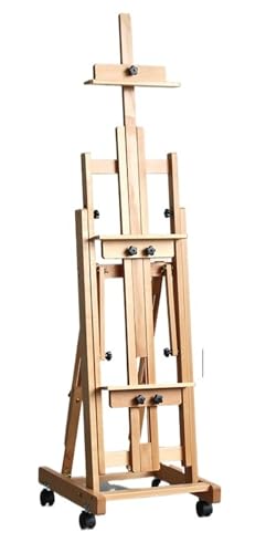 【Vofuxo】 イーゼル 画架 スタンド キャンバス立て スケッチ/デッサン用スタンド ブナ木製 H 型フレーム 135-240cm 大型 角度調節 水平絵画 移動可能 垂直収納可能 2 つ多規格張りキャンバス対応 スケッチ デッサン 使いやすい 多用途