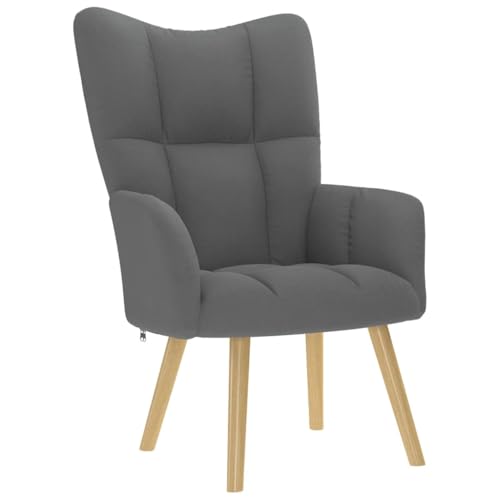 Generico Silla Relax Gris Oscuro de Tela,Sillones