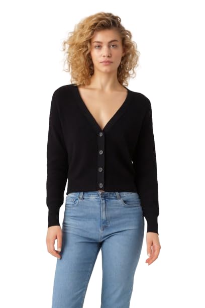 nobarr Women's Brown V-Neck Button Down Cardigan Sweater | Down Shoulder Knit | Viscose Cotton Blend Winter Wear-picture-38