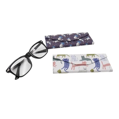 Image of Real Sic Glasses Case for Men and Women - Magnetic Folding Hard Shell Sunglass Holder - Inspired by Adorable Animals