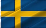 ANCONINE Sweden Flag 4x6 FT, Swedish National Flags with 2 Brass Grommets,Sturdy Double Stitched and Premium Polyester. (4x6)