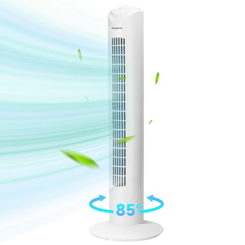 Aigostar Duke - Ventilatore a torre oscillante 45W, ventilatore a colonna da 3 velocità, cavo lungo...