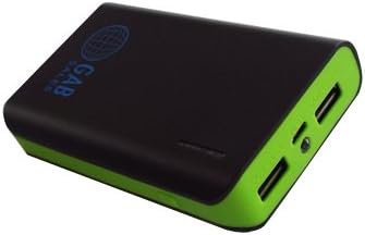 Cell Phone/Multiple Device Charger; Powerful 7800 mAh On the go Mobile Power Bank; No more dead cell phones or devices with this Rapid Portable Charger with Flashlight. Black/Green.By GAB Sales