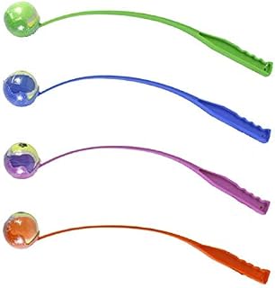 HOT BARGAINS 2 X Dog Ball Thrower Launcher Long Handle Size 60cm Approx large Fetch And Retrieve Dog Ball Chucker Toy - Balls Included