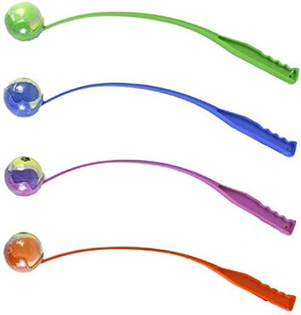 HOT BARGAINS 2 X Dog Ball Thrower Launcher Long Handle Size 60cm Approx large Fetch And Retrieve Dog Ball Chucker Toy - Balls Included
