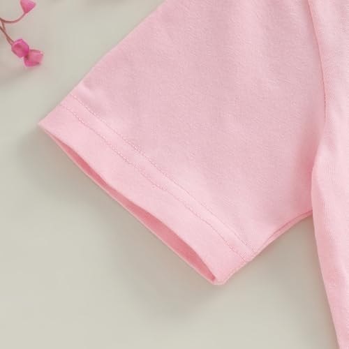 Toddler Girl Back to School Outfit Kindergarten Pre K First Grade Short Sleeve T-Shirt Top First Day of School Clothes4