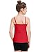 BOOPH Girls Camisole Undershirts Kids Tank Tops Training Bra Cotton Basic Cami for Teen Girl 13-14Y Red